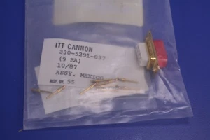 ITT Cannon Panel Mount R/A 9-Pin D-Sub Connector DEM-9P-NMB-K52 SC81D1639-011 - Picture 1 of 5
