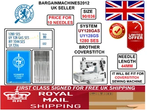 BROTHER COVERSTITCH UY128GAS SES 1280 SES SIZE:80/032 INDST SEWING MACHNE NEEDLE - Picture 1 of 5