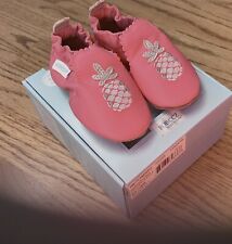 Robeez Pretty Pineapple Genuine Soft Leather Baby Shoes size 0-6 Mo