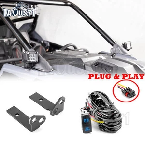 For 2025 Polaris RZR Pro R / Turbo R A-Pillar Pod Light Mounts + Wire Harness - Picture 1 of 12