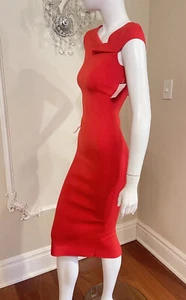ROLAND MOURET RED DRESS SIZE XS NWT Retail $1,565 - Picture 1 of 23