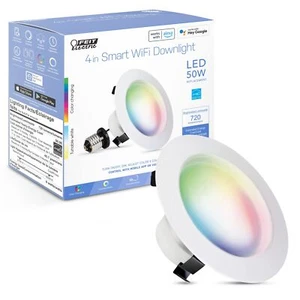 Feit Electric 4 Inch Smart Recessed Light, Color Changing and Tunable White, ... - Picture 1 of 12