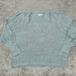 NEW Lauren Conrad Women's Size 4X Pullover Sweater  Green Long Sleeve Acrylic