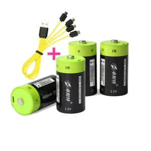 Real Capacity ZNTER 1.5V D size LR20 Rechargeable Li-ion Micro USB BATTERY - Picture 1 of 8