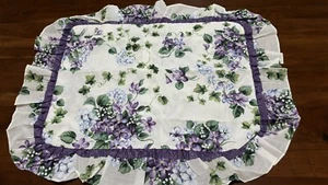 1 NEW Purple Violets Ruffled Floral Standard Pillow Sham 26” x 20" - Picture 1 of 4