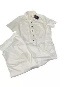 Levi's White Short Sleeve Heritage Denim Jumpsuit One Piece XL Extra Large NWT - Picture 1 of 8