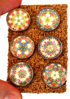 Kaleidoscope Decorative Push Pins Thumb Tacks for Cork Board Handmade Office - Image 1 of 2