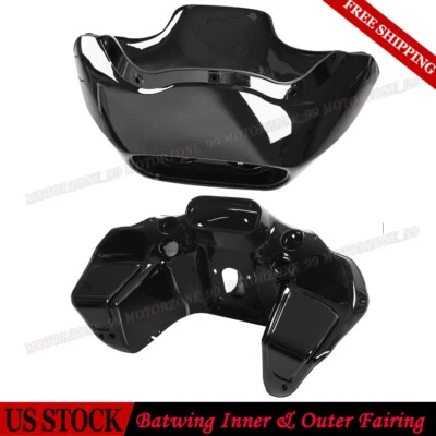 Vivid Black Front Inner & Outer Fairings Fit For Harley CVO Road Glide 1998-2013 Foto 1 de 4