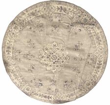 Adirondack, IVORY / SILVER, 58in X 58in Round, Area Rug, Soft Touch