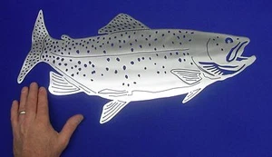 Spotted Trout Man Cave Lodge Cabin Fish Fishing Plasma Cut Wall Art 24-1/8" X12" - Picture 1 of 4