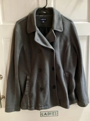 Abrigo Lands End Mujer Gris Doble Pecho Polar Guisante XL 18-20 Foto 1 de 3