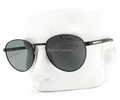 Gafas de sol Prada pulidas negras gris oscuro polarizadas SPR B51 1AB-5Z1 con estuche Foto 1 de 4
