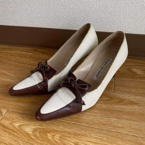 Zapatos de tacón alto para mujer MANOLO BLAHNIK talla 35/US talla 5 marrón/beige - Imagen 1 de 5