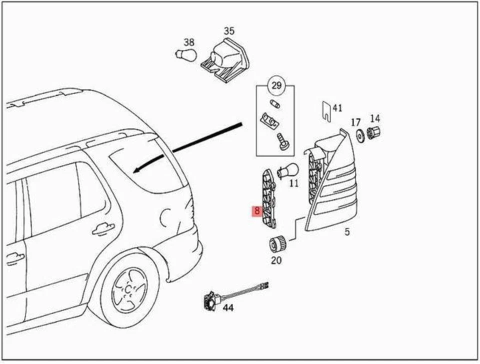 Genuine MERCEDES W163 M-CLASS W163 Lamp carrier 1638200177 - Image 1 of 1