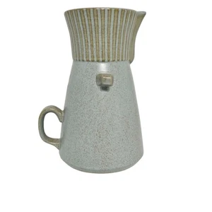 Vtg Kasuga Patio Blue Stripe Stoneware Hand Crafted Pitcher Coffee Pot NO LID - Picture 1 of 8
