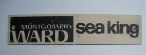 VINTAGE MONTGOMERY WARD SEA KING OUTBOARD MOTOR or BOAT EMBLEM PLASTIC SIGN - Imagen 1 de 8