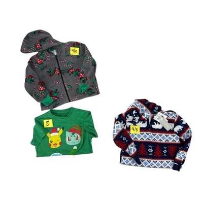 Pigiama natalizio maglietta Pokemon corpo intero pile con cappuccio ragazzi lotto 4/5 - Immagine 1 di 4