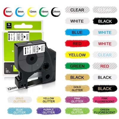 MARKENLOS Kompatibel Dymo D1 45013 43613 40913 Schriftband 6mm 9mm 12mm für LabelManager