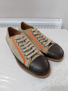 PS Paul Smith Hombre Gamuza y Cuero Entrenadores con Cordones en Beige y Marrón Reino Unido 9 - Imagen 1 de 9