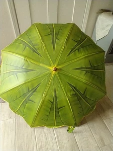 Palm Tree tropical Island jungle Compact Auto Open folding large sz Umbrella 46" - Picture 1 of 8