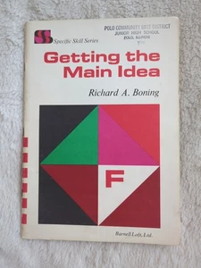 GETTING THE MAIN IDEA Book F SPECIFIC SKILL SERIES Richard A Boning 1971 Ex Lib - Picture 1 of 5