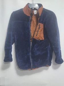 Tommy Bahama Jacket Youth Large 10/12 Boys Navy Blue Brown Sherpa Fleece - Picture 1 of 7