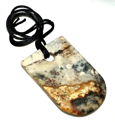 Vintage Chinese Adze Blade Style Jade Pendant w. Cord Necklace (LeS)L24 - Image 1 of 4