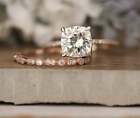 2Ct Lab Created Diamond Women's Jewelry Bridal Set Ring 14K Rose Gold Plated