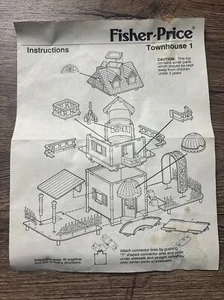 Vintage 1988 Fisher Price Precious Places Townhouse 1 Instructions - R404-B - Picture 1 of 3