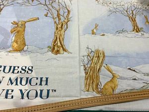 Guess How Much I Love You in the Winter Cotton Fabric Panel Nut Brown Hare - Picture 1 of 3