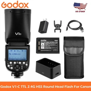 Godox V1 V1-C V1C Flash for Canon Camera TTL Flash Speedlight Round Head Flash - Picture 1 of 12