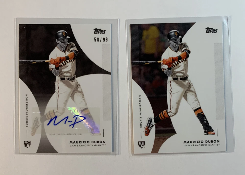 2020 Topps Rookie Progression #13A-A Mauricio Dubon RC, Astros Auto #/99 & Base  - Image 1 of 1
