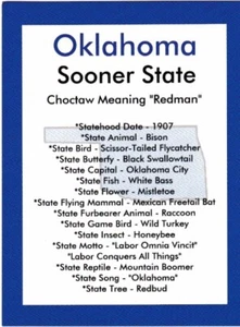 State Information Postcard-OKLAHOMA - Picture 1 of 2