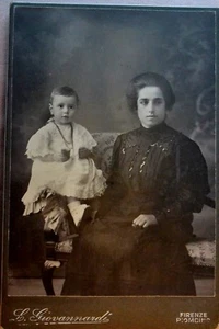 Foto primi '900 con madre e bimbo famiglia, fotografo Giovannardi di Firenze - Imagen 1 de 2