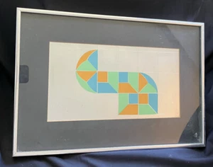 Julian B Doss Abstract Framed Artwork Roanoke VA 1973 Clair’s Construction - Picture 1 of 5