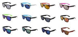 Polarised Lens Sunglasses Classic Rectangular Square Shape Mirror Retro - Picture 1 of 48