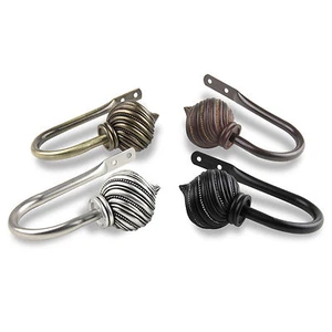 Posie Curtain Holdback Drapery Tieback Hooks (Set of 2) - 3 colors - Picture 1 of 9