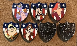 2013 Disney Patriotic Disney Characters Hidden Mickey Pin Set, Full set of 7!!! - Picture 1 of 2