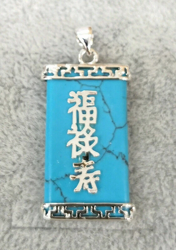 Collar Colgante Longevidad Emolumento Fortuna Ágata Jade Rojo Amarillo Verde 18KGP Foto 1 de 4