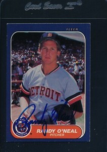 1986 Fleer #233 Randy O'Neal Tigers Signed Auto *29367