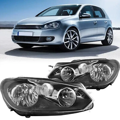 Faros para Volkswagen Golf/Jetta Sportwagen 2010-2014 carcasa negra estilo OE Foto 1 de 4