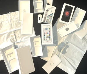 APPLE OEM iPhone Lot de 4 boîtes VIDES avec papiers, inserts, autocollants + 2 sacs - Photo 1 sur 18