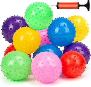 Bounce Ball, 12 Pack Sensory Massage Balls with Air Pump, for Stress Relief, Adu - Picture 1 of 12