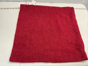 Pottery Barn FAYE Textured Linen 20" Square Throw Pillow Cover, Cardinal Red - Picture 1 of 7