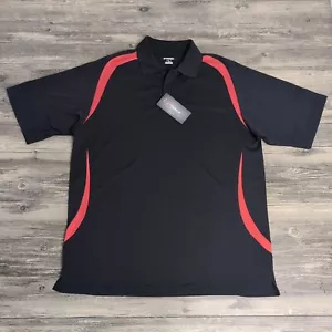 Tonix Motivator Golf Polo Mens Large Performance Tour Black Red Wicking Shirt - Picture 1 of 9