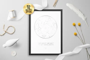 Personalised Custom FOIL STAR MAP, constellation night sky map - Picture 1 of 8