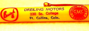 "BUICK 8-GMC TRUCKS * Dreiling Motors * Fort Collins, Colo." Working Mech Pencil - Bild 1 von 16