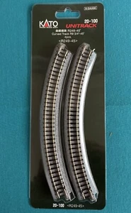 20-100 Kato UNITRACK N Scale Curved Track R 9-3/4 45 Degree (4 Per Package) New - Picture 1 of 2