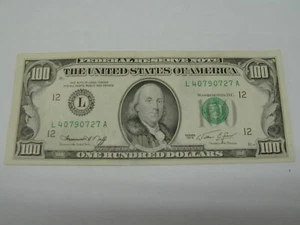 1974 One Hundred Dollar Bill • San Francisco Note SERIES L - Picture 1 of 2