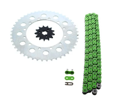 1996 1997 1998 1999 Kawasaki KX125 125 Green Chain & Sprocket Silver 12/48 112L - Image 1 of 4